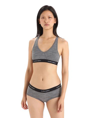 Soutien Gorge Icebreaker Merino Sprite Racerback Femme Grise | FR 1814JPQJ